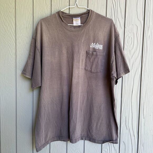 Vintage Port & Company Melton Pocket Tee XL Sun Faded Taupe Trucker Workwear - Picture 1 of 13